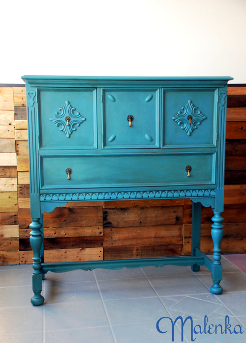 Blue chalk paint buffet