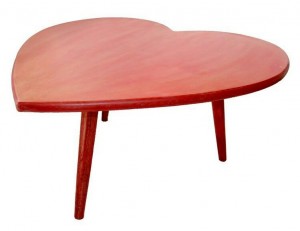 Heart-shaped red coffee table