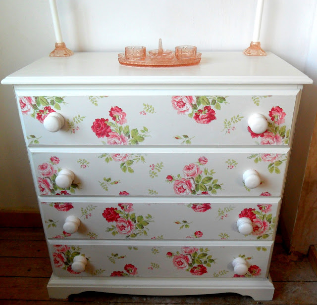 Wallpaper sideboard makeover