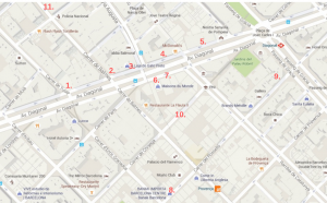 Avenida Diagonal home decor shops map