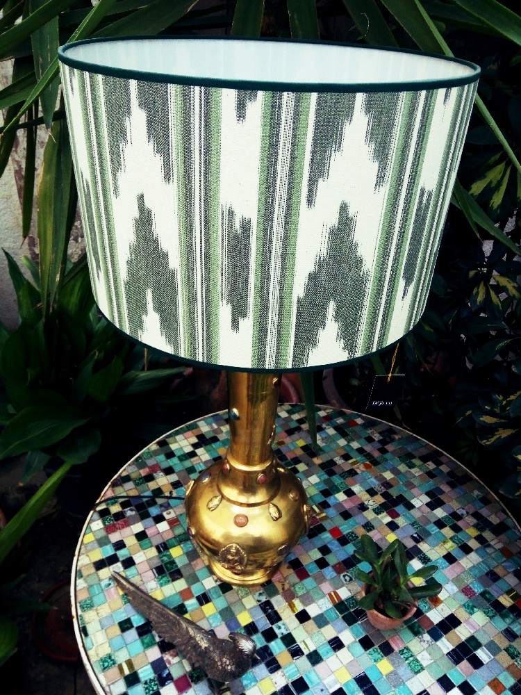 Brass and agate lamp