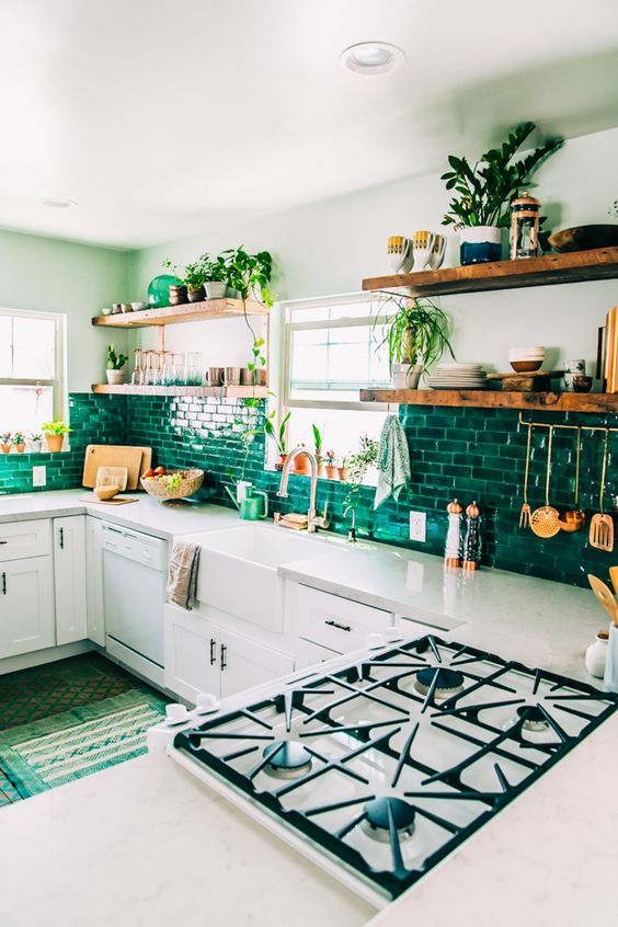 Emerald green kitchen 2