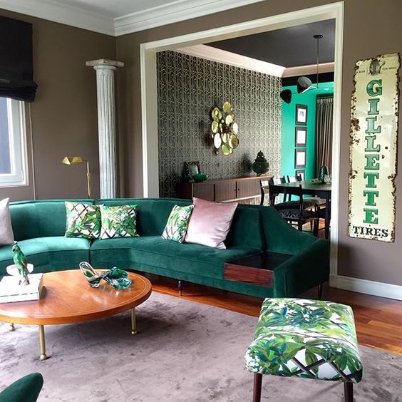 Emerald green sitting sofa