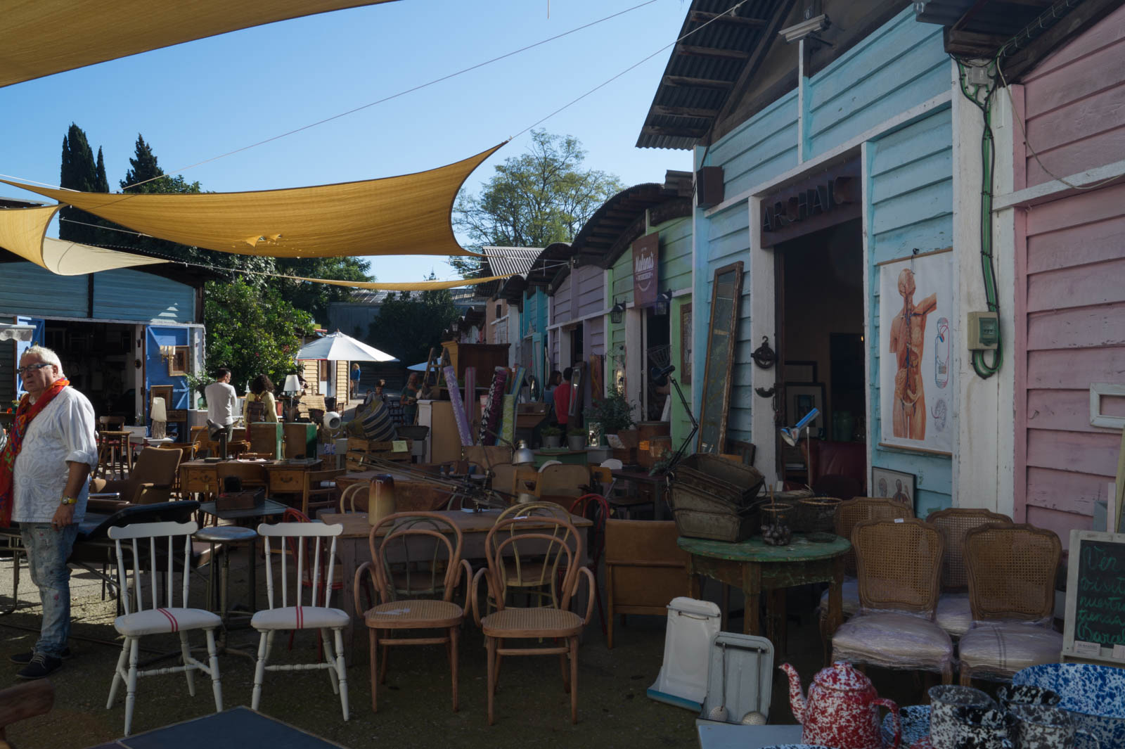 Mercantic colourful wooden shops