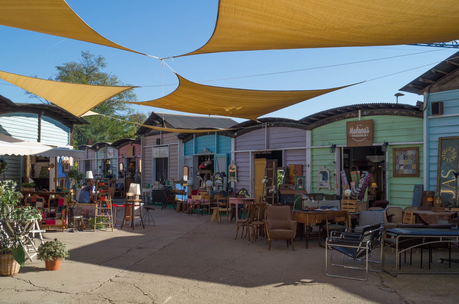 Mercantic colourful wooden shops