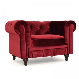 Chester inspired red velvet armchair