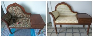 My first upholstery project: before & after