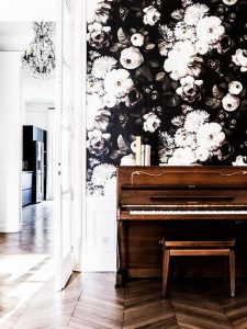 Dark floral wallpaper