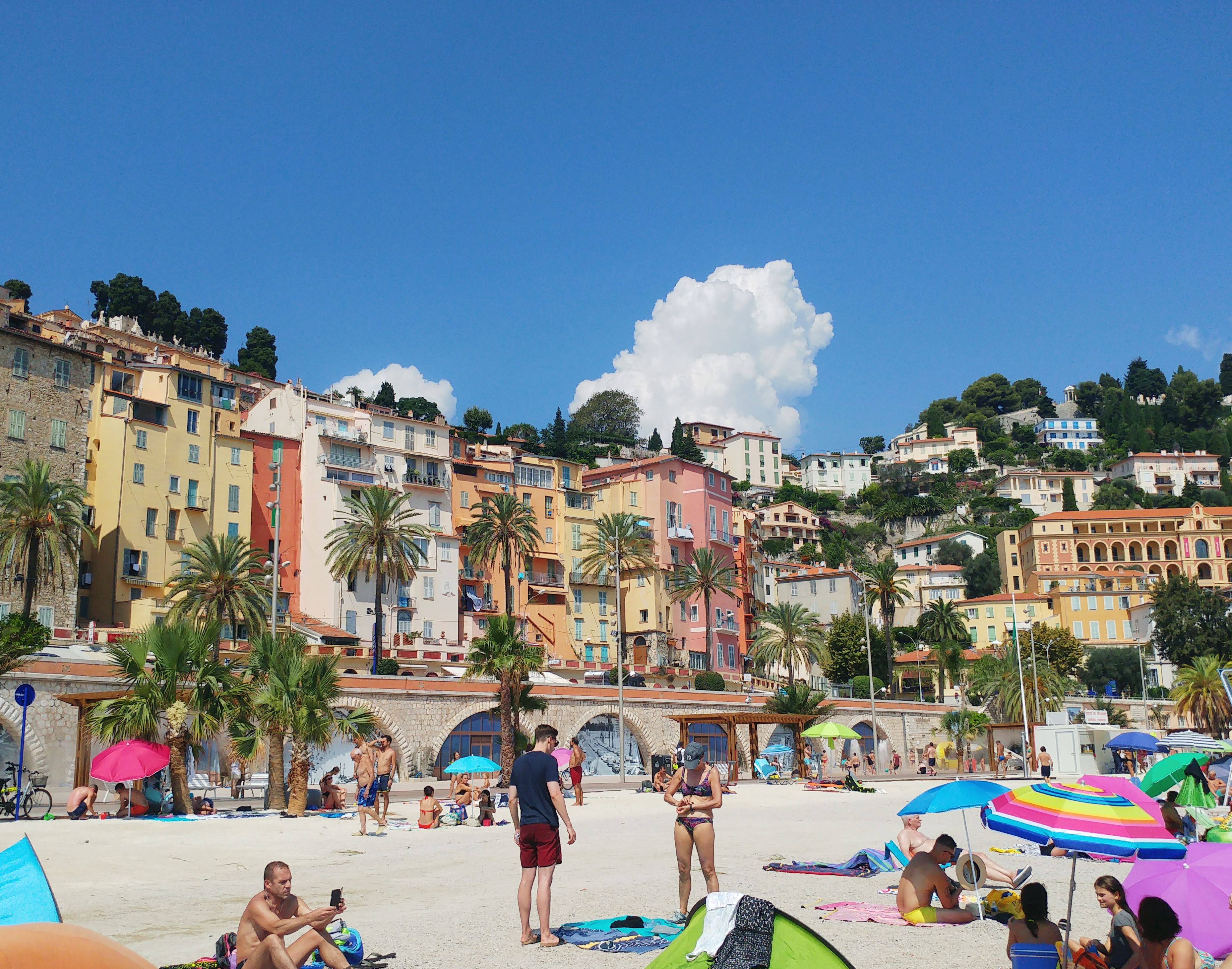 painted houses in Menton beach