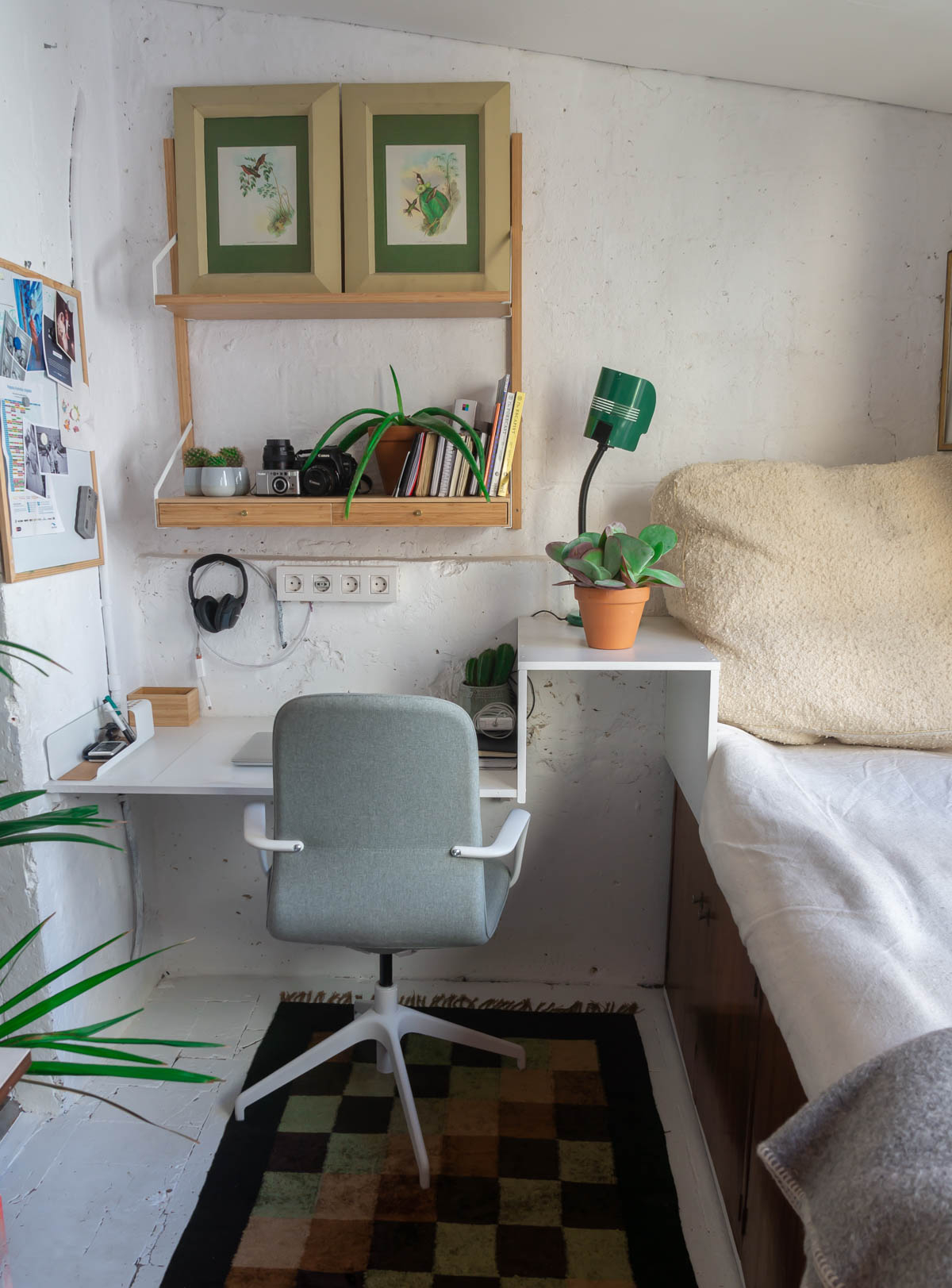 Barcelona home tour: storeroom turned into a study with a daybed