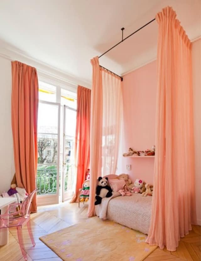 peach pink childrens room