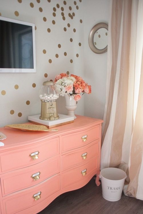 peach pink sideboard