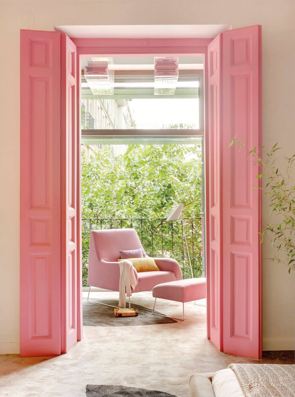 Ten pink interiors that range from rose blush to bright coral