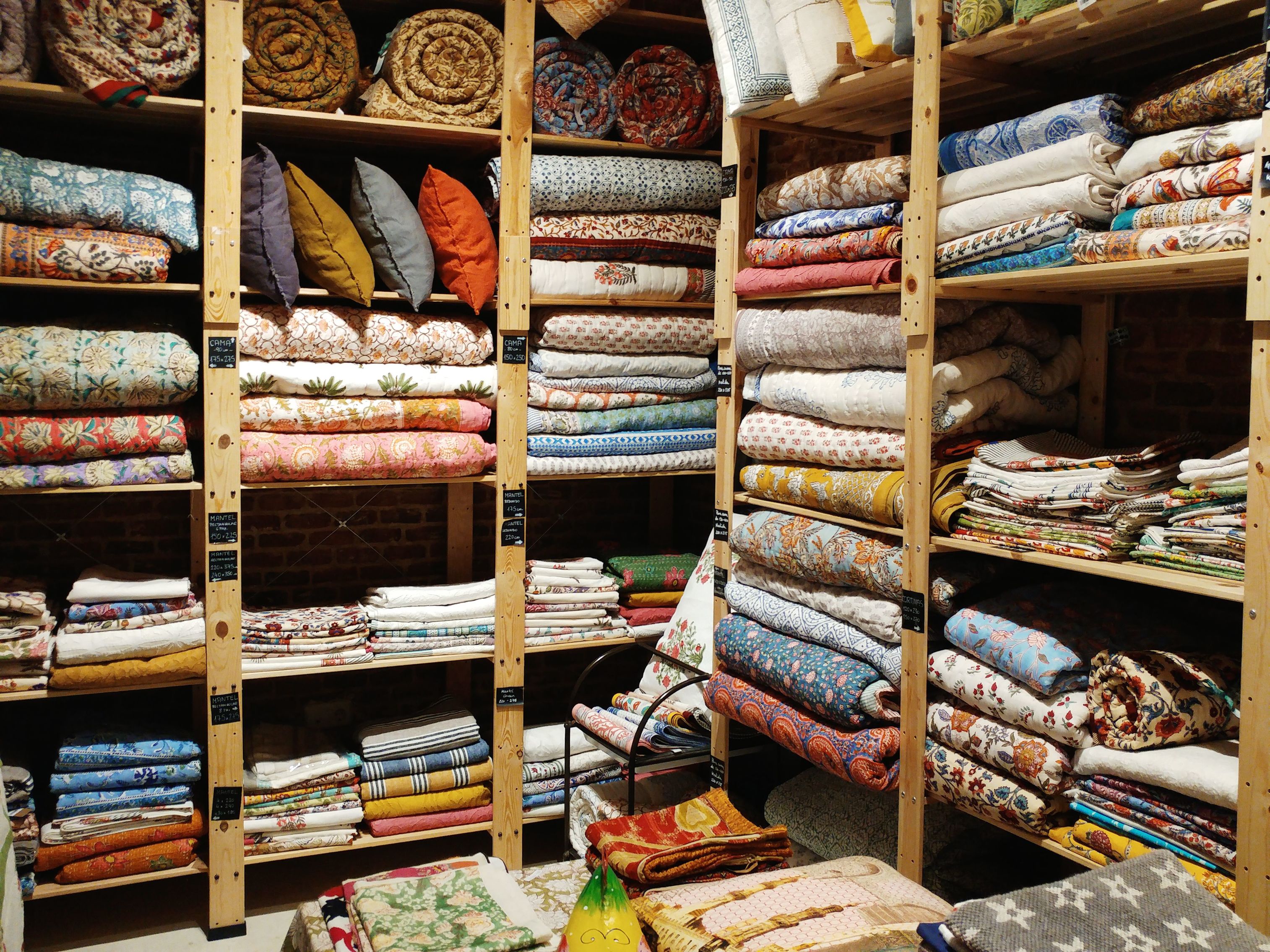 Indian artisanal textiles in Aunty B shop in Madrid's Chueca