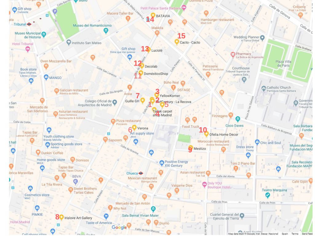 Chueca design shops map