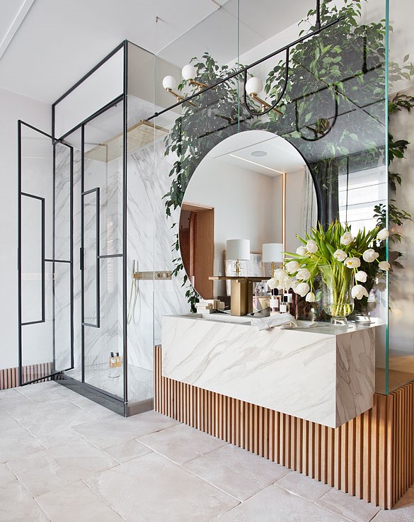 Italian Terme style bathroom designed by AS Interiorista at Casa Decor 2019