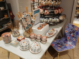 Anthropologie shop in Barcelona - eclectic dishware and utensils