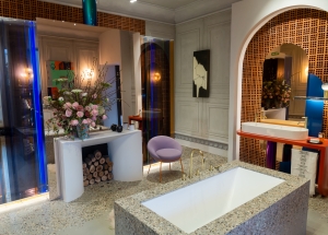 Eclectic bathroom designed by Pepe Leal for Laufen at Casa Decor 2019
