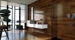 Ceramic tiles in wood by Porcelanosa