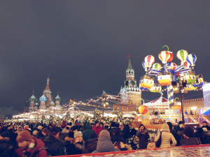 Christmas market on the Red Square, Moscow