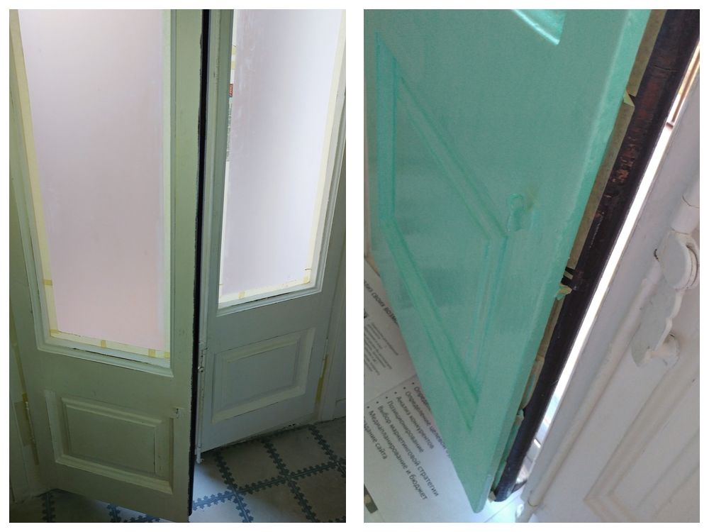 How to paint balcony doors - tutorial collage