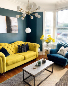 Bright yellow sofa