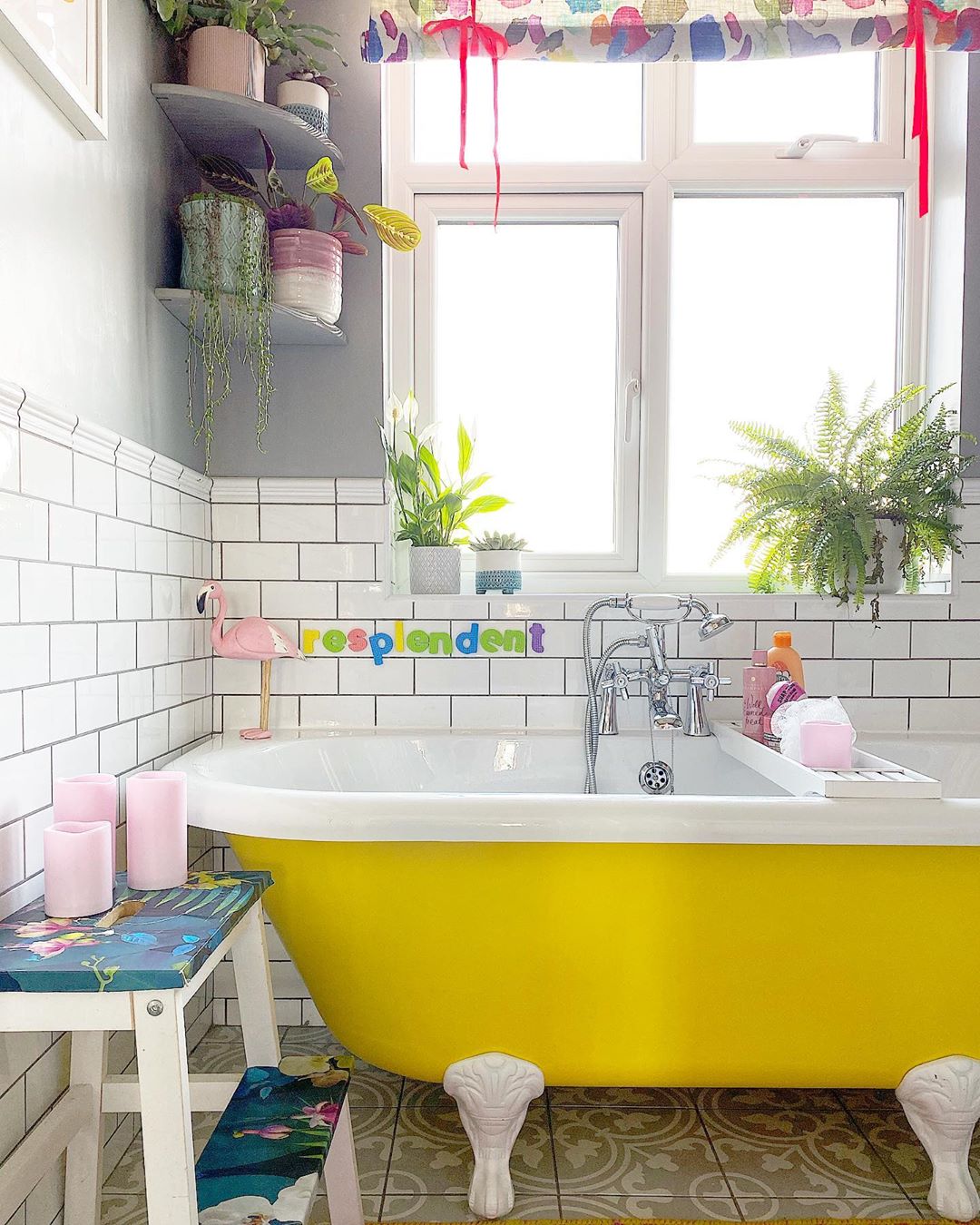 Yellow bath tub