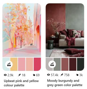 Images for interior designer´s social media content created in Midjourney