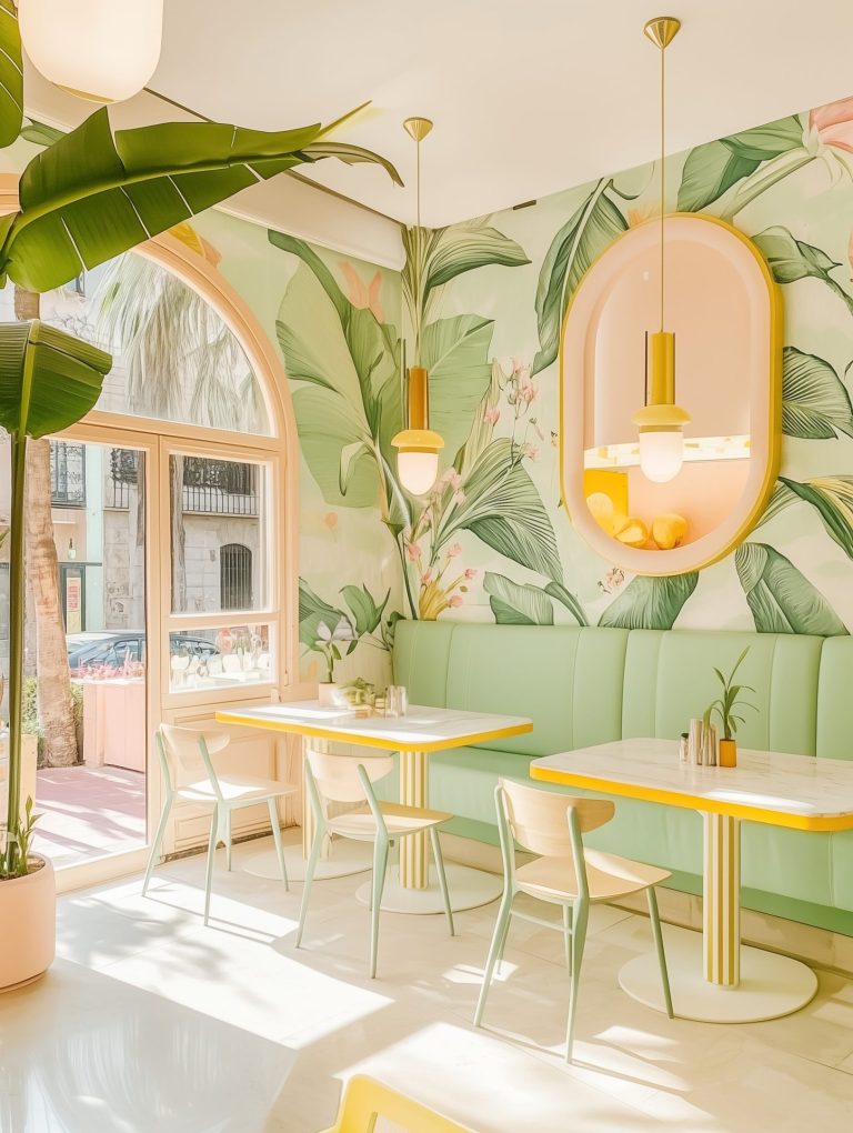 Beyond Beige: Bright Ideas for Brunch Café Interiors - ¡Colour Your Casa!