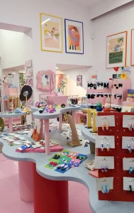 Eclectic dopamine decor and accessories in Leopardo Leopardi shop in Barcelona